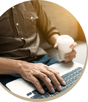 Man at computer keyboard